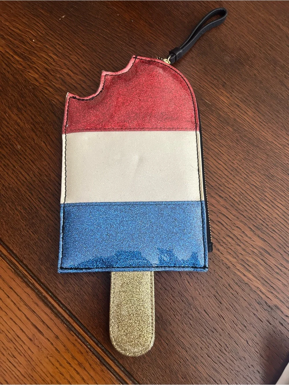Adorable Glitter Popsicle Phone Wristlet Case - Red White Blue.